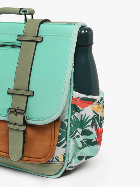 Boekentas 2 Compartimenten Cameleon Groen vintage fantasy PBVGCA38 ander zicht 5